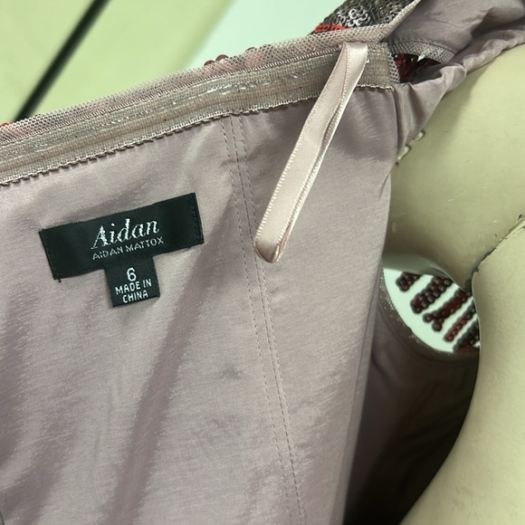 Aidan by Aidan Mattox sequins off the shoulderknee length dress - Picture 11 of 11